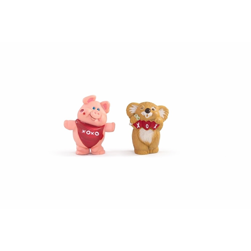 Valentine Mini Pig & Koala Figurines XOXO Cute Shelf Decor Pair